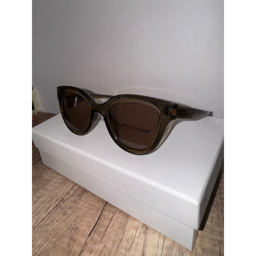 NWT Victoria Beckham Brown Gradient Sunglasses Designer Chic Minimal Luxury - Picture 4 of 7